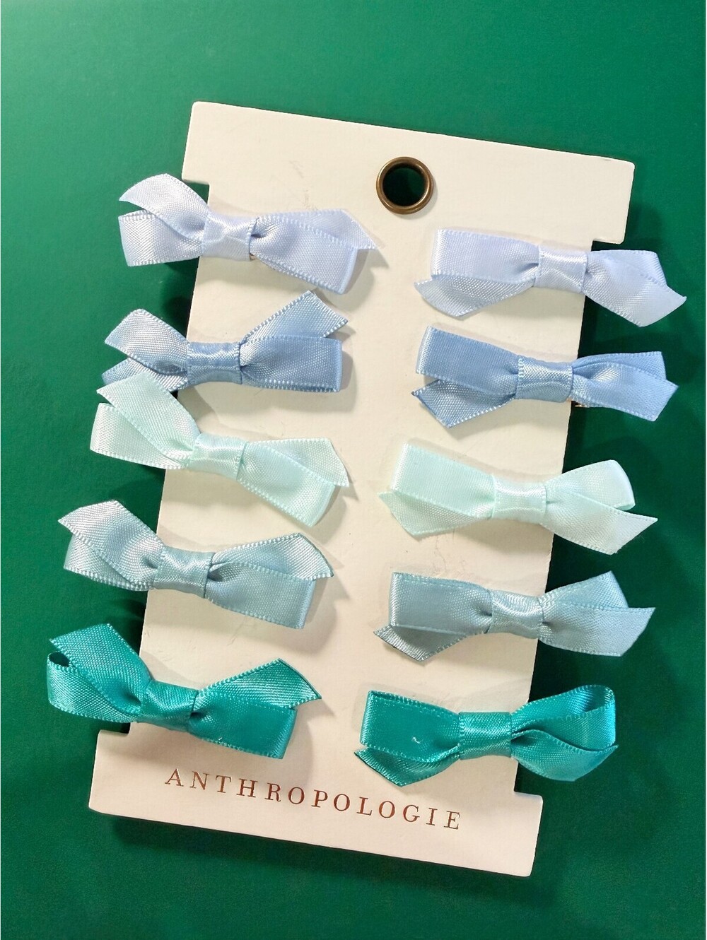 Anthropologie Small Silky Bow Clips Set of 10